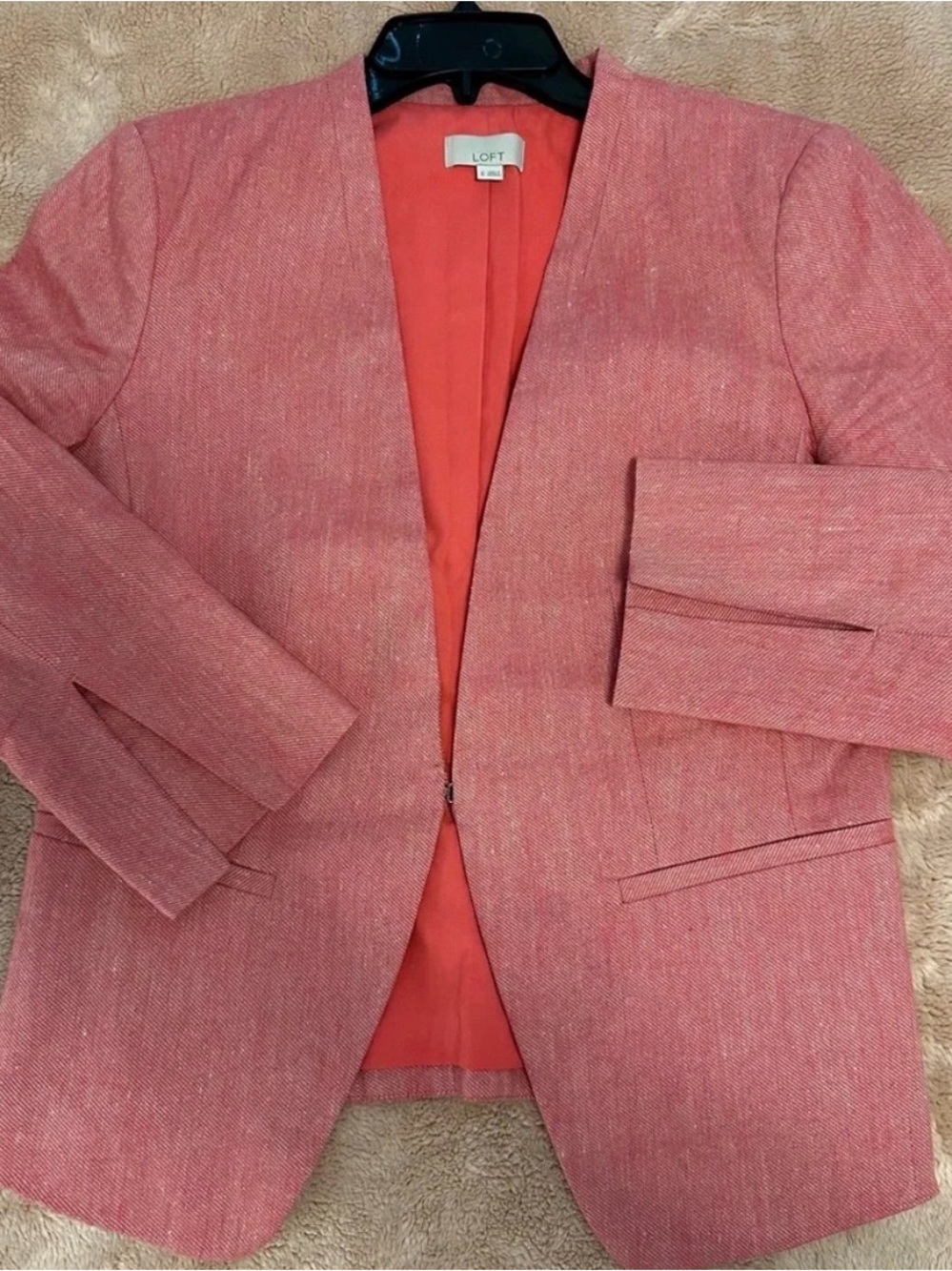 LOFT Coral Pink Open-Front Women's Blazer